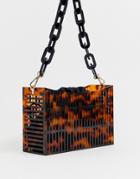 Asos Edition Tortoise Shell Box Bag - Brown