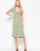 Influence Culotte Jumpsuit With Knot Front - Khaki