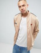 Ellesse Poly Track Jacket With Taping - Stone
