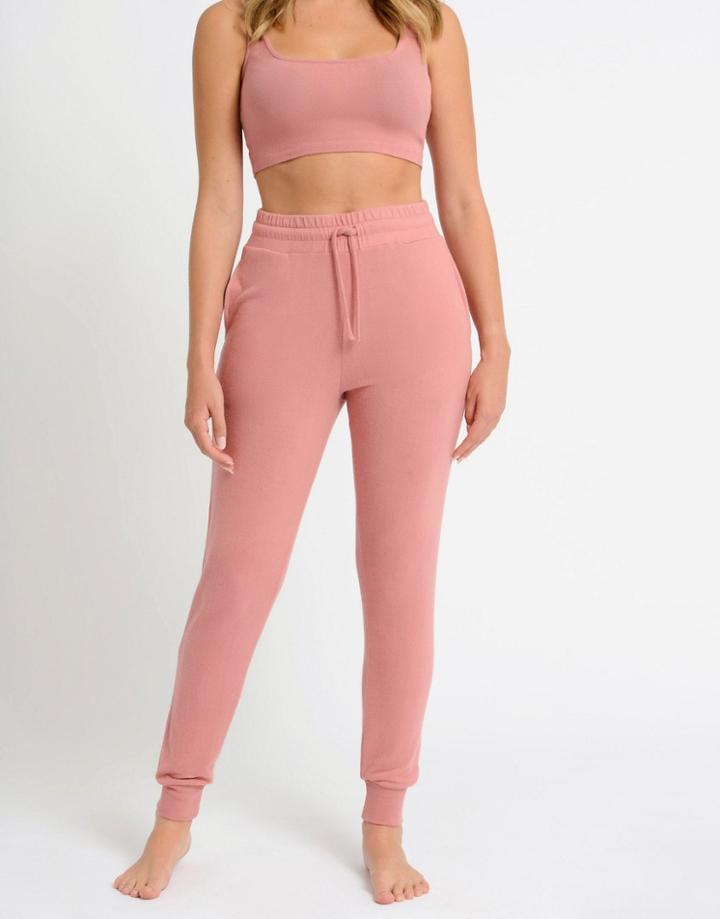Chelsea Peers Soft Jersey Lounge Skinny Sweatpants In Pink