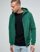 Weekday Bom Basic Zipthru Hooded Sweatshirt - Green