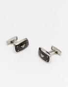 Emporio Armani Eagle Cufflinks In Carbon Fibre - Black