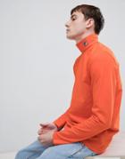 Fila White Line Logo Roll Neck Long Sleeve T-shirt In Orange