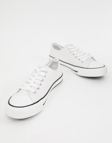 Xti Canvas Lace Up Sneakers - White