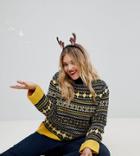 Asos Curve Holidays Sweater With Vintage Fairisle - Multi