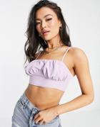 Public Desire Ruched Bust Crop Top In Lilac - Part Of A Set-purple