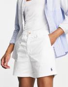Polo Ralph Lauren Prepster Icon Logo Twill Shorts In Off White