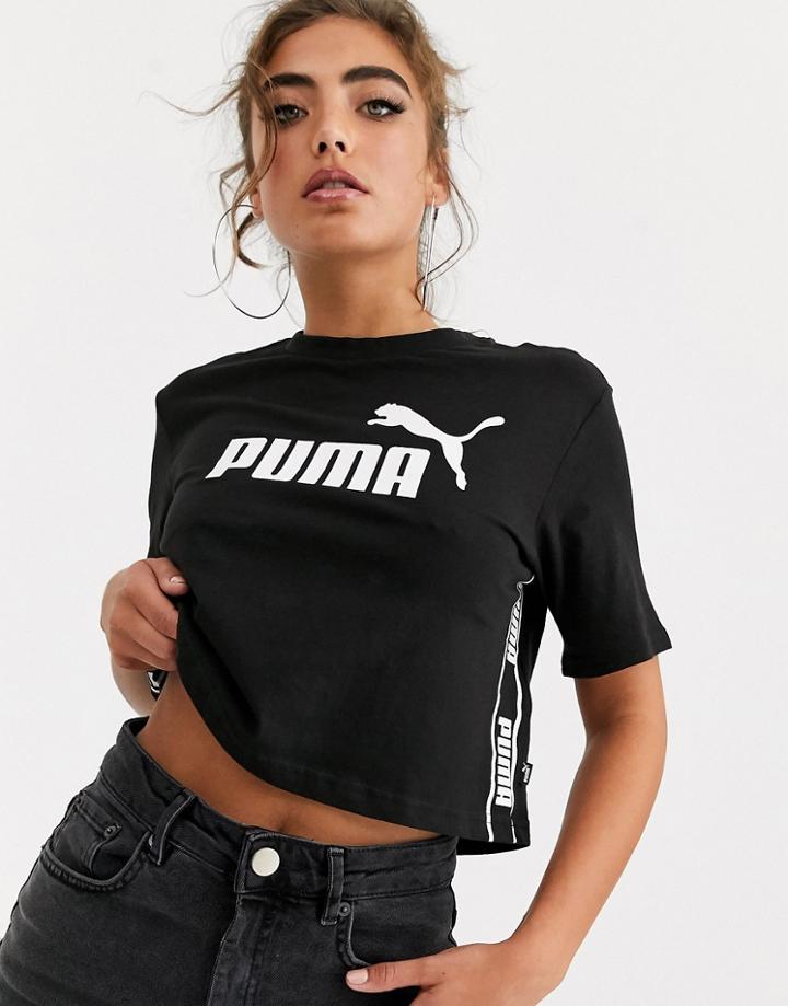 Puma Amplified Crop Tee In Black