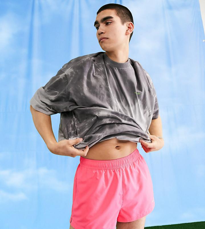 Collusion Short Swim Shorts In Neon Pink