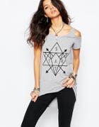 Noisy May Cold Shoulder Top - Gray