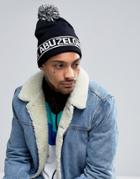 Abuze London Wasp Bobble Beanie - Black