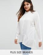 Junarose Plus Shirt With Frill Hem - White