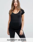 New Look Maternity Short Sleeve Top - Black