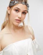 Aldo Rhinestone Gatsby Style Headband - Silver