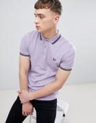 Fred Perry Twin Tipped Polo In Lilac - Purple
