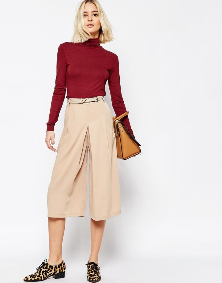 Paisie High Waisted Culottes - Sand