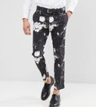 Asos Tall Skinny Crop Suit Pants In Black Photographic Print - Black