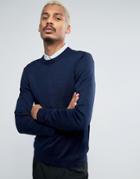 Casual Friday Sweater In Wool Mix - Navy