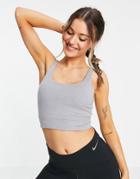 Nike Yoga Luxe Light Support Cropped Tank In Gray-grey