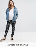 New Look Maternity Blossom Joggers - Black