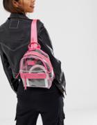 Hxtn Clear Backpack With Pink Trim