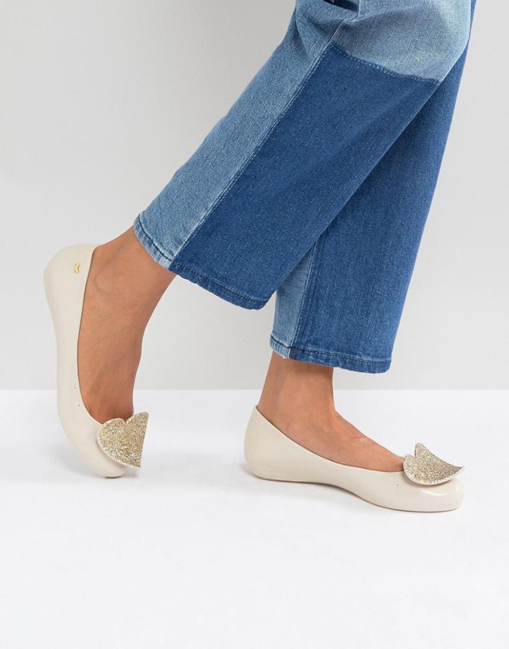Zaxy By Melissa Pop Glitter Ballerina - Beige