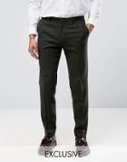 Heart & Dagger Skinny Pants In Texture With Turn Up - Green