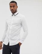 River Island Double Collar Shirt In White