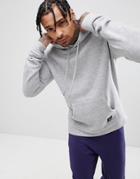 Sixth June Hoodie With Dropped Shoulder In Gray Marl - Black