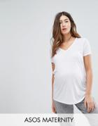 Asos Maternity Light Weight V Neck Top - White