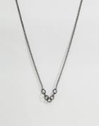 Asos Hoop Pendant Necklace In Gunmetal - Black