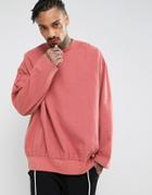 Asos Oversized Over The Head Shirt In Raspberry - Pink