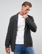 Asos Ultimate Knitted Cardigan In Charcoal - Blue