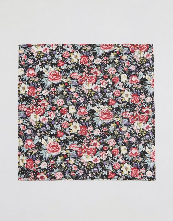 Asos Floral Pocket Square - Black
