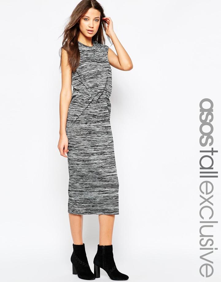 Asos Tall Midi Dress With Twist Waist
