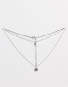 Asos Design Chakra Multirow Necklace In Silver Tone