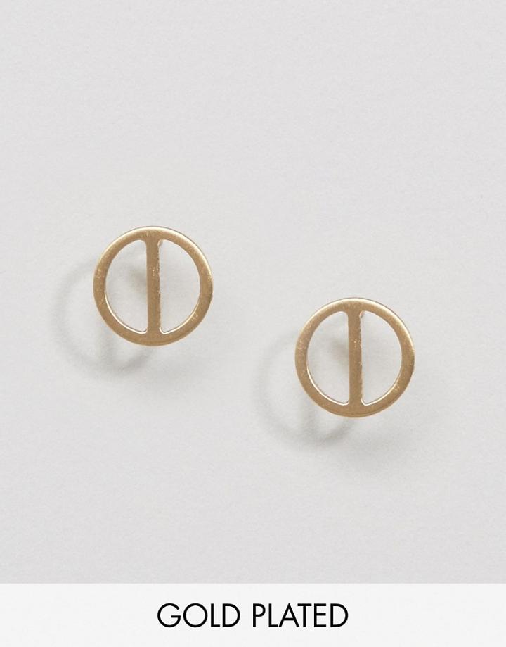 Pilgrim Geo Circle Earrings - Gold