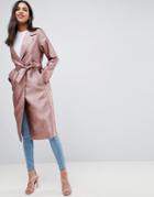 Asos Satin Trench - Pink