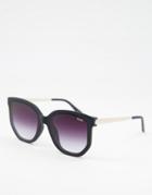 Quay Coffee Run Cat Eye Sunglasses In Black