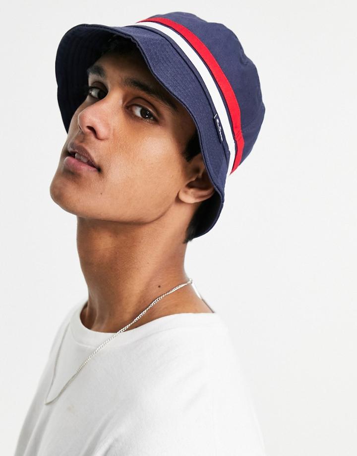 Ben Sherman Bucket Hat With Stripe In Navy