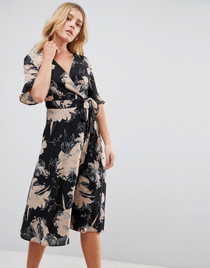 Uttam Boutique Flower Print Wrap Dress - Multi