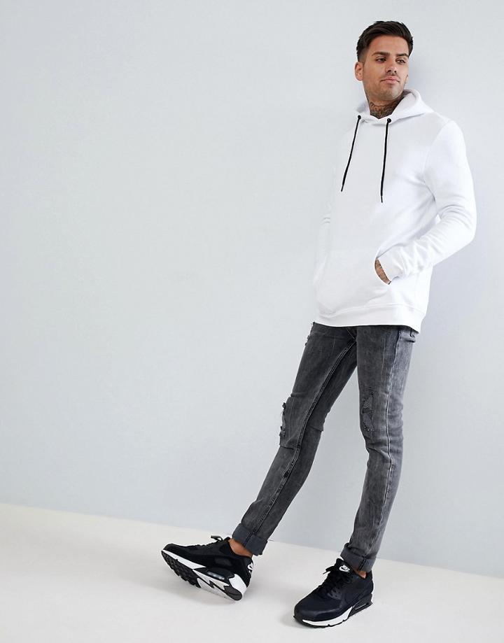 Bershka Hoodie In White - White