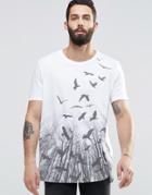 Asos T-shirt With Bird Woods Print In Relaxed Fit - White
