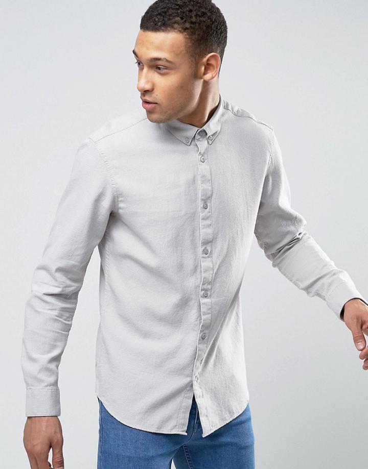 Selected Homme Slim Textured Shirt - Stone