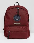 Napapijri Voyage Logo Backpack In Burgundy - Red