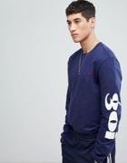 Gio Goi Sweat With Arm Embroidery - Navy