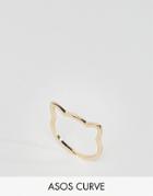 Asos Curve Kitty Cat Ring - Gold