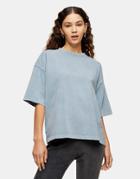 Topshop Oversized T-shirt In Blue-brown