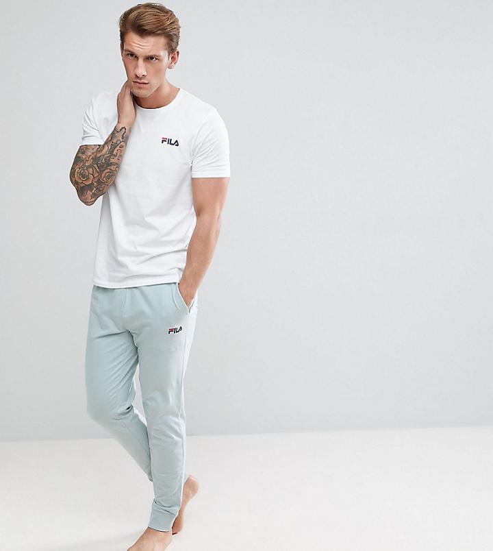 Fila Vintage Lounge Joggers With Double Waistband In Green - Green