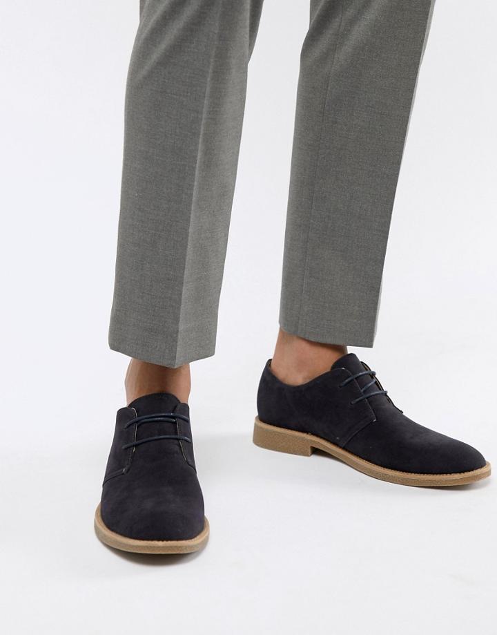 New Look Faux Suede Desert Shoes In Navy - Navy